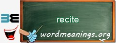 WordMeaning blackboard for recite